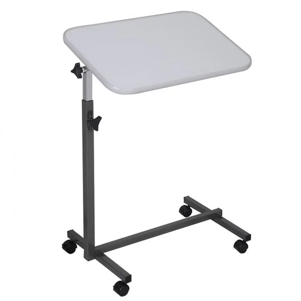 Table multifonction pliable Tablette inclinable à roulettes pour ordinateur Capacité 23 kg, 64.5x41.5x72-100cm, Gris