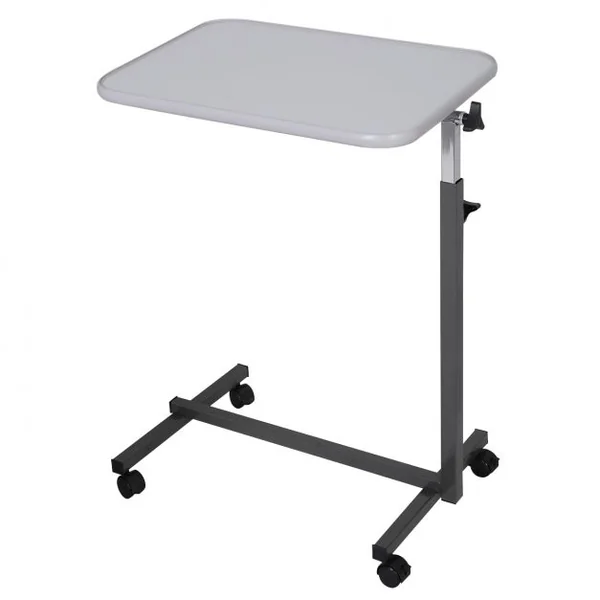 Table multifonction pliable Tablette inclinable à roulettes pour ordinateur Capacité 23 kg, 64.5x41.5x72-100cm, Gris