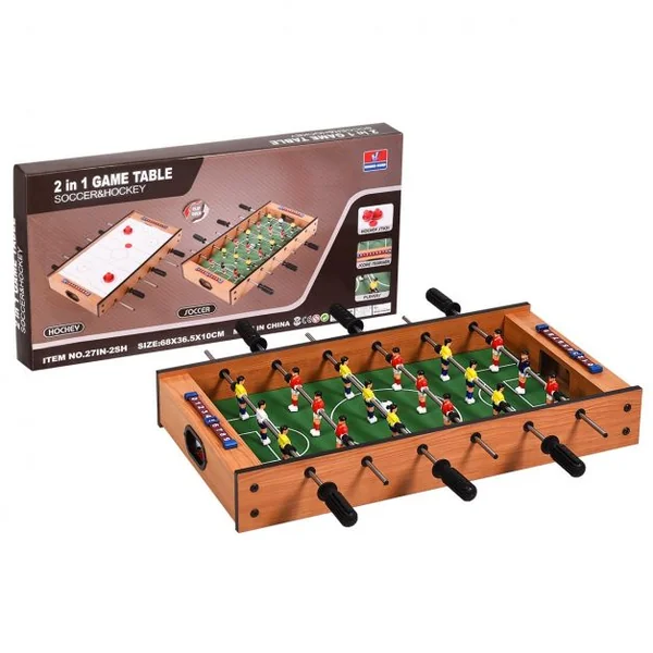 Table Multi-jeux 2 en 1 Table avec Plateau de Baby-foot et de Hockey avec Accessoires Idéale pour Activités 69x36x10cm