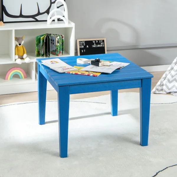 Table pour Enfants en PEHD anti-Décoloration pour Intérieur / Extérieur 64,5 x 64,5 x 51 cm (L x l x H) Bleu