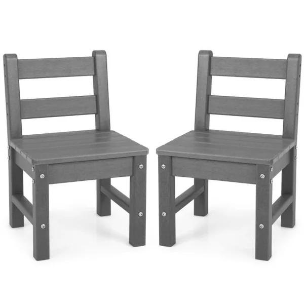 Table pour Enfants en PEHD anti-Décoloration pour Intérieur / Extérieur 64,5 x 64,5 x 51 cm (L x l x H) Gris