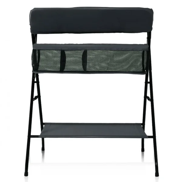 Table à Langer Bébé Pliante avec Panier de Rangement à Côté Capacité 10 Kg en Toile Pvc Fer 80x63x103cm Gris