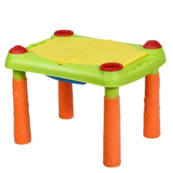 Table à Sable et à Eau 2 en 1pour Enfants de +3 Ans Table D'activité avec 18 Accessoires 99,5x48x46cm Multicolore