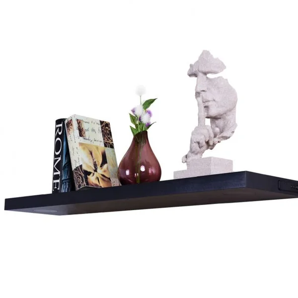 Tablette Murale avec Enceinte Audio Bluetooth Étagère Murale en Bois de Mdf Collé et Pvc 120x235x38cm Noir
