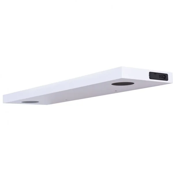 Tablette Murale avec Enceinte Audio Bluetooth Étagère Murale en Bois de Mdf Collé et Pvc 80x235x38cm Noir