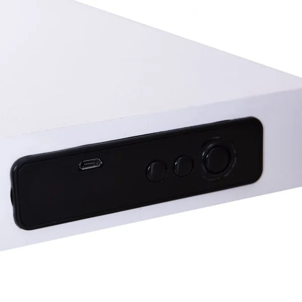 Tablette Murale avec Enceinte Audio Bluetooth Étagère Murale en Bois de Mdf Collé et Pvc 80x235x38cm Noir