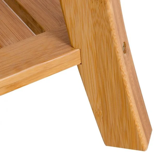 Tabouret de Aalle de Bain Petit Banc Léger et Polyvalent Surface Imperméable en Bambou, 61x33x46cm, Naturel