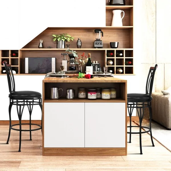 Tabouret de Bar de Style Industriel Réglable en Hauteur Capacité 100 Kg en Fer et Pu 44,5x44,5x100-112cm Noir
