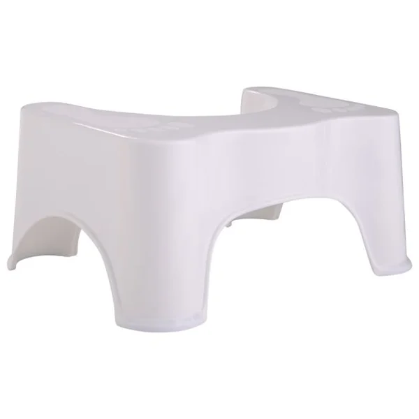Tabouret de salle de bain pour toilette Banc ergonomique pour enfant et adulte, 44 x 28 x 21 cm, Blanc