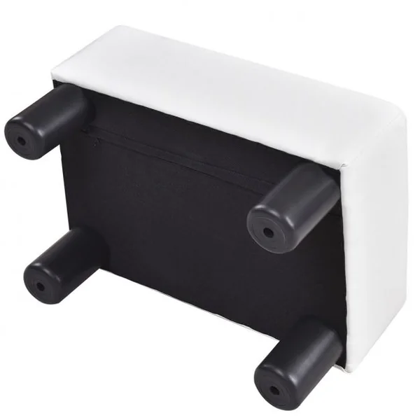 Tabouret Repose-Pieds Cube Pouf Repose-Pieds Cube Siège en PU avec Pieds 40x30x24cm Charge 80 kg Gris