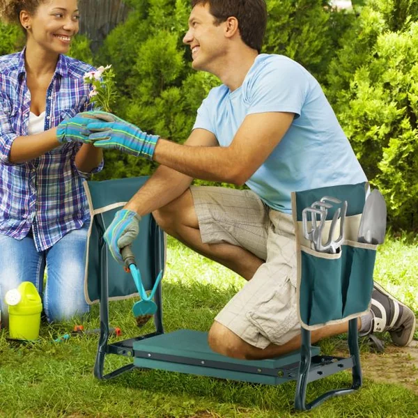 Tabourets de Jardinage Pliable avec Coussin EVA Charge 150KG