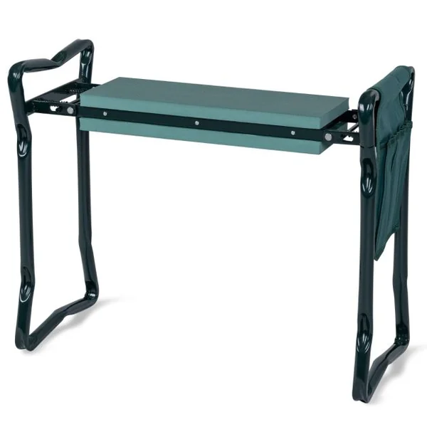 Tabourets de Jardinage Pliable avec Coussin EVA Genouillère de Jardin 2 en 1 Cadre en Métal Siège de Jardinier avec Sac à Outils Supporter Jusqu'à 120KG