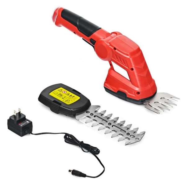Taille-Herbes sans Fil 3,6 V 2 Ah 2 en 1 Cisaille à Gazon Batterie Rechargeable Charge 2 Lames Largeur 8cm Longueur 11,5 cm