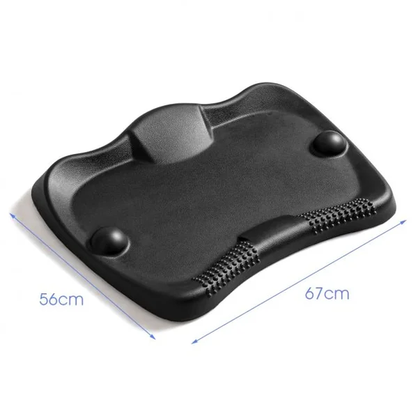 Tapis Anti-fatigue Antidérapant Tapis de Bureau Ergonomique pour Poste de Travail Débout en Caoutchouc 56x67x8cm Noir