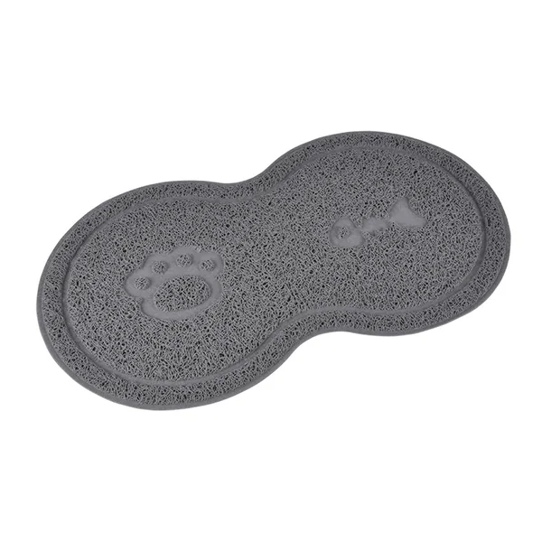 Tapis d'alimentation doubles gamelles gris