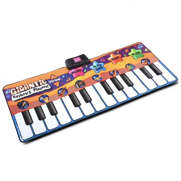 Tapis de Piano Musical à 24 Touches pour Enfants Tapis Danse Évolutif Pliable en ABS Polyester Éponge, 180x74cm