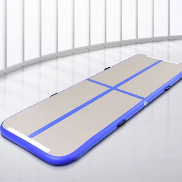 Tapis de sol gymnastique Tapis de Sol Gonflable pour Yoga Fitness portable et Gonflable 300*100*10 cm, 3 couleurs au choix, bleu