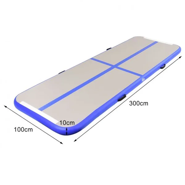 Tapis de sol gymnastique Tapis de Sol Gonflable pour Yoga Fitness portable et Gonflable 300*100*10 cm, 3 couleurs au choix, bleu