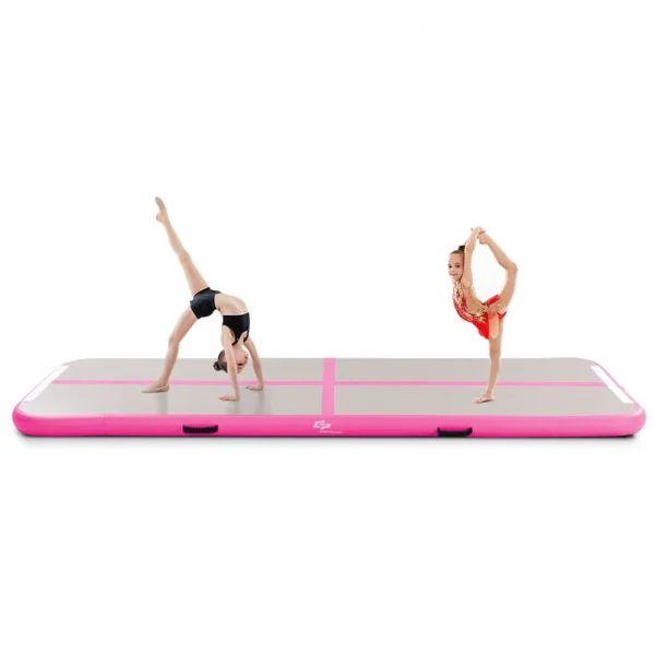 Tapis de sol gymnastique Tapis de Sol Gonflable pour Yoga Fitness portable et Gonflable 300*100*10 cm, 3 couleurs au choix, rose