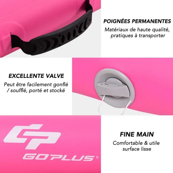 Tapis de sol gymnastique Tapis de Sol Gonflable pour Yoga Fitness portable et Gonflable 300*100*10 cm, 3 couleurs au choix, rose