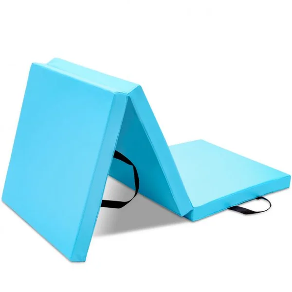 Tapis de Sol Pliable Bleu Joint de 3 Tailles Portable 180 x 60 x 6 cm pour Fitness,Yoga,Sport,Exercice