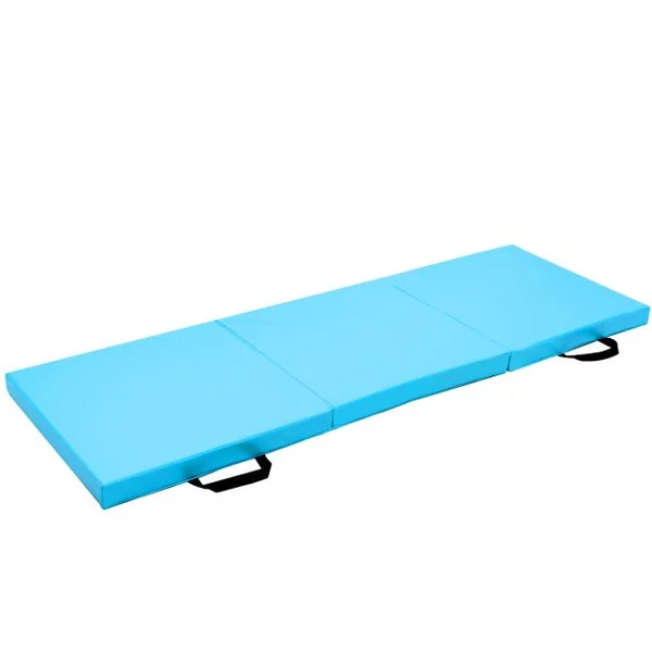 Tapis de Sol Pliable Bleu Joint de 3 Tailles Portable 180 x 60 x 6 cm pour Fitness,Yoga,Sport,Exercice