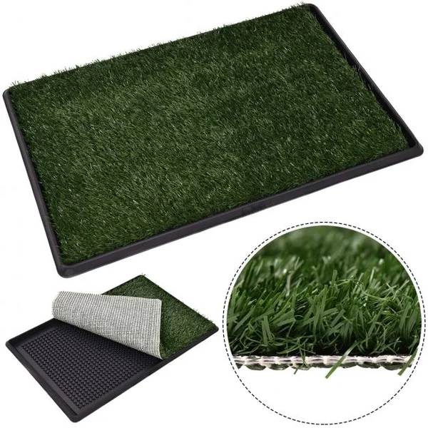 Tapis de toilettes pour chien Matelas d'entraînement en fausse pelouse portable pour les besoins des animaux, 51 x 76 cm