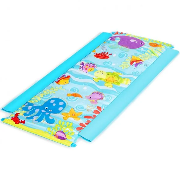 Tapis D'éveil Multifonction Tapis de Jeu Modulable pour Enfants de 6 à 12 Mois 3 Jouets en Twill+pp 112x53x45cm Bleu