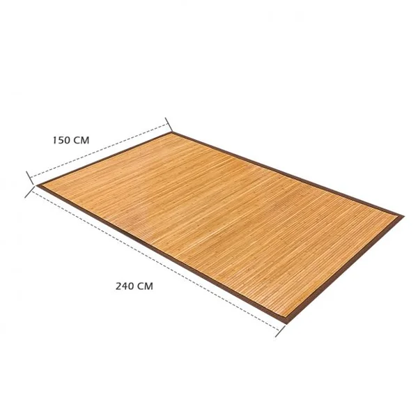 Tapis en Bambou Naturel pour Salle de Bain ou Salon Confortable, 100% en Bambou Naturel, 150x240cm, Marron et Naturel