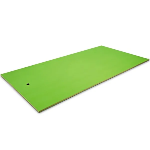Tapis Flottant de Piscine 355 x 183 CM Matelas Flottant d’Eau 4-6 Personnes 3 Couches Mousse XPE Résistant Charge 400 KG Vert