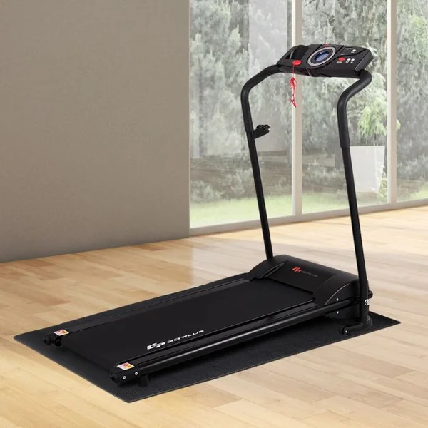 Tapis pour appareils de fitness Tapis multifonction pour sport, en PVC imperméable et ignifuge, 150 x 65 x 0,4 cm, Noir