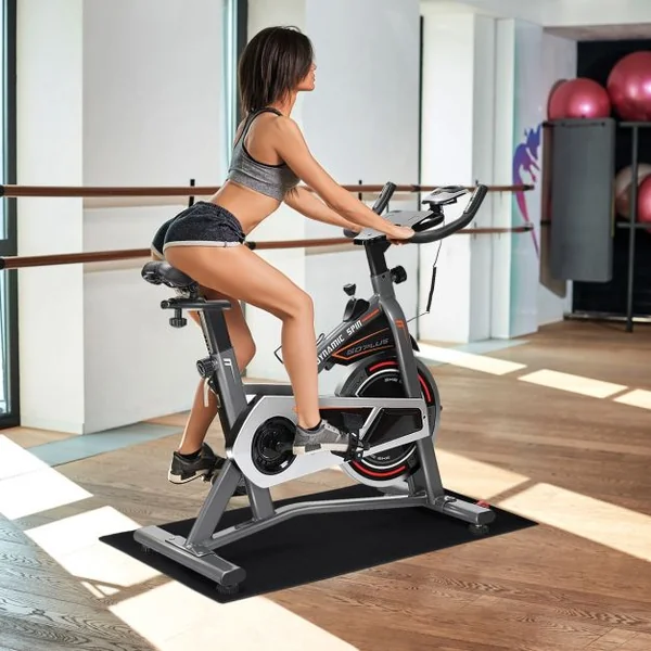 Tapis pour appareils de fitness Tapis multifonction pour sport, en PVC imperméable et ignifuge, 200 x 100 x 0,4 cm, Noir
