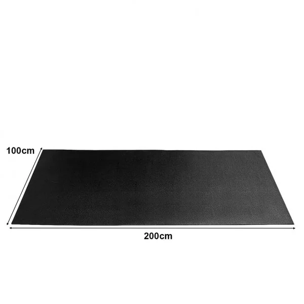 Tapis pour appareils de fitness Tapis multifonction pour sport, en PVC imperméable et ignifuge, 200 x 100 x 0,4 cm, Noir