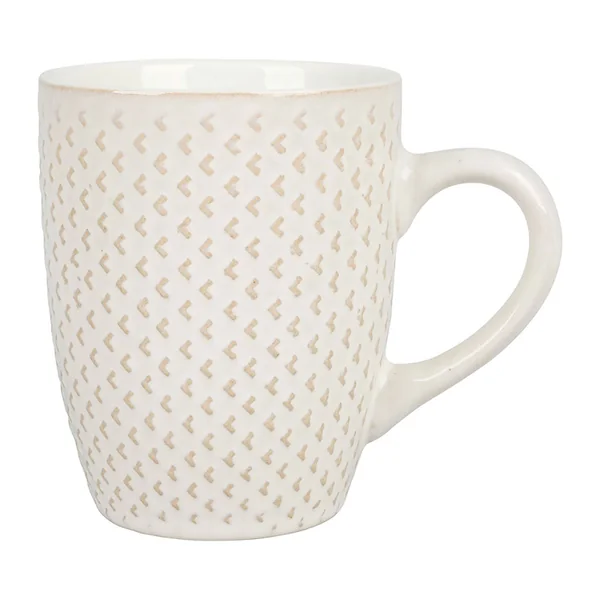 Tasse grès chevrons blanc cassé 37cl