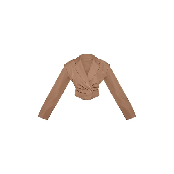 Taupe Blazer Court Cintré