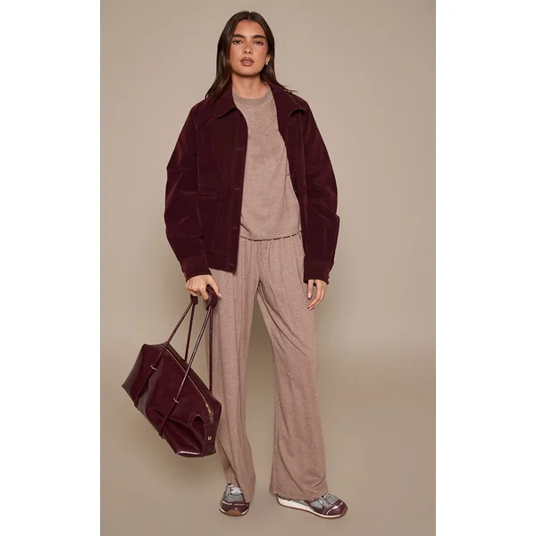 Taupe Ensemble Coordonné T-shirt Moucheté