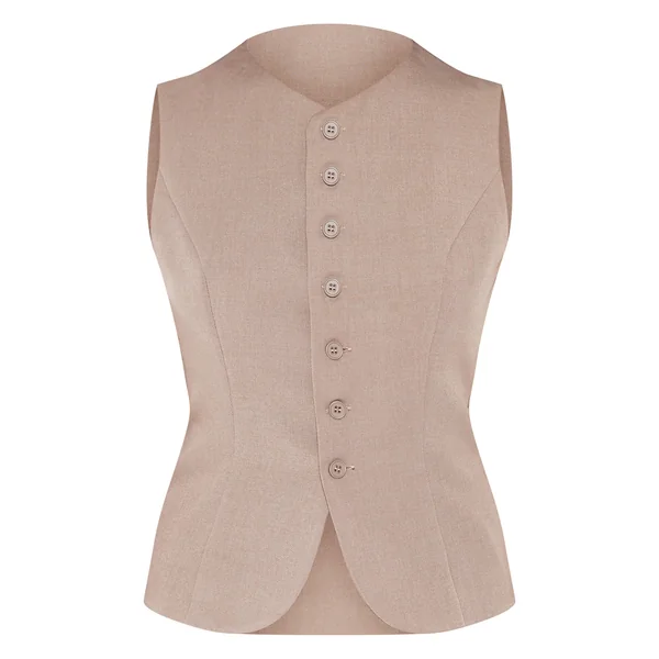 Taupe Gilet Ajusté En Tissu Tissé