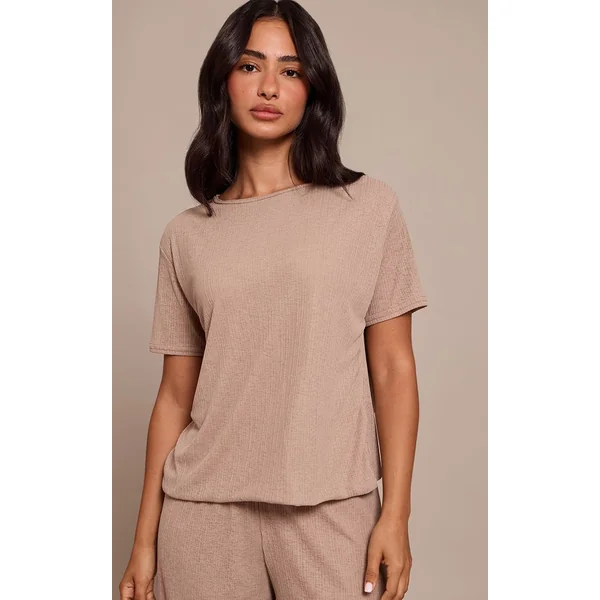 Taupe Haut Fluide Texturé Transparent Petite