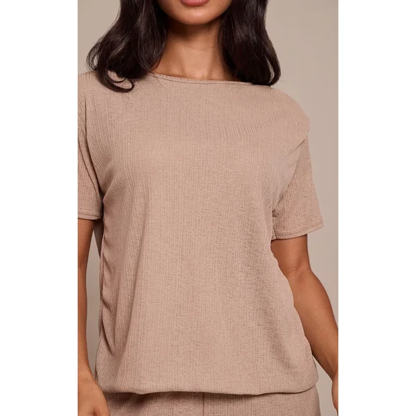 Taupe Haut Fluide Texturé Transparent Petite