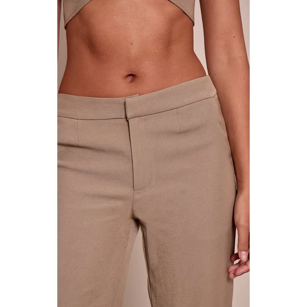Taupe Pantalon Droit Ajusté Ensemble Coordonné
