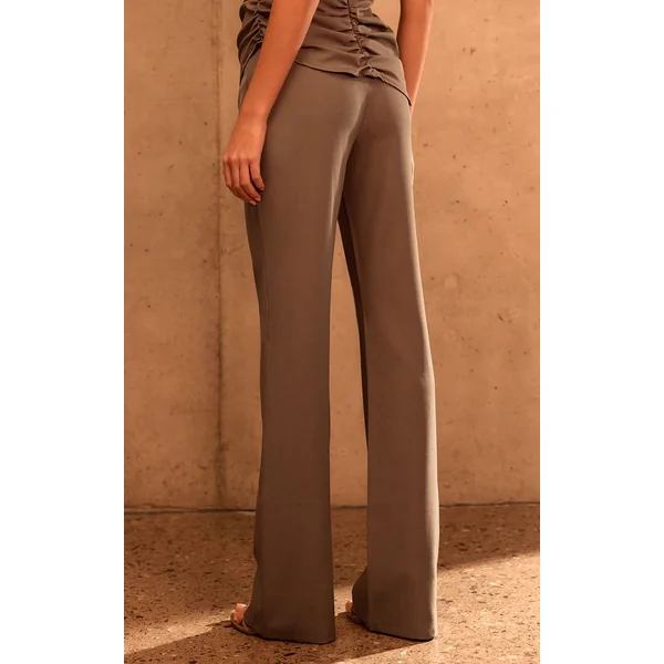 Taupe Pantalon Droit Tailleur Co-ord Plt Label