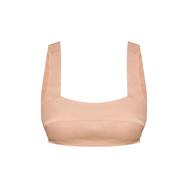 Taupe Top Bralette À Fines Rayures