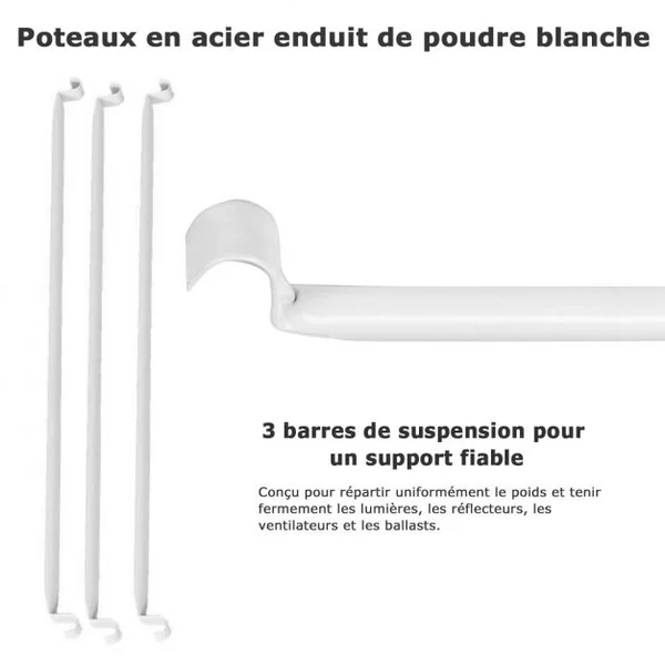 Tente de Culture Hydroponique pour Plante 120x60x150cm Fait en Tissu Oxford avec Sangles Réglables