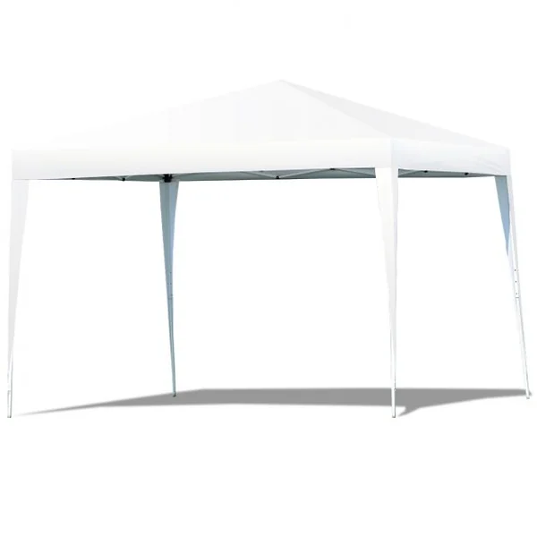 Tente de Réception Tonnelle de Jardin Pliante Superficie 9m² Cordes Piquets Tube Acier Tissu Oxford, 3x3x2,5m, Rose