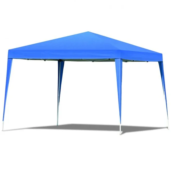 Tente de Réception Tonnelle de Jardin Pliante Superficie 9m² Cordes Piquets Tube Acier Tissu Oxford, 3x3x2,5m, Rose