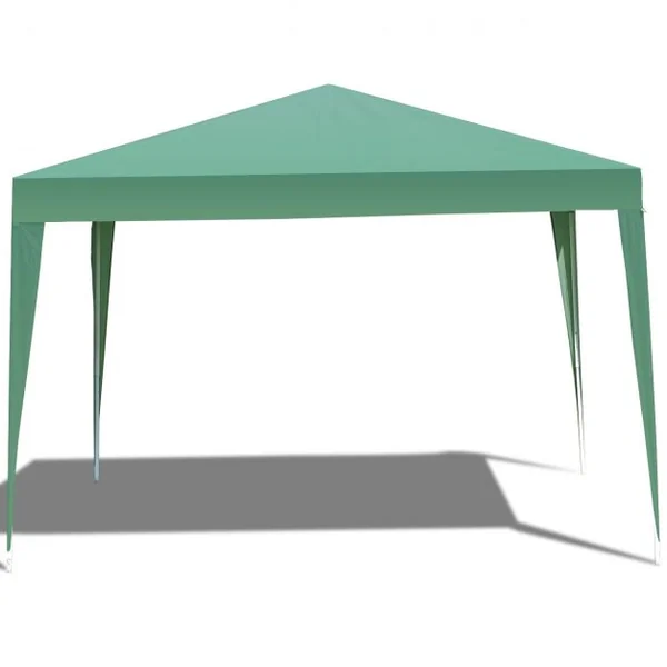 Tente de Réception Tonnelle de Jardin Pliante Superficie 9m² Cordes Piquets Tube Acier Tissu Oxford, 3x3x2,5m, Rose