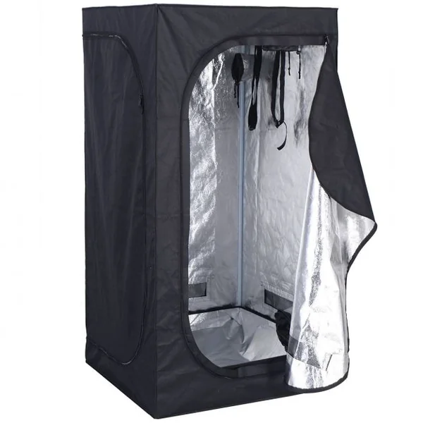 Tente Hydroponique Chambre de Culture Pousse Culture Hydroponique 210D Tissu Oxford 80 x 80 x 160 cm Noir