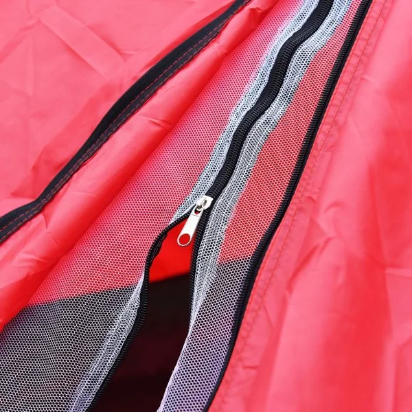 Tente imperméable de camping pour 2 personnes Tente de camping familiale pliante sac de transport, 200x120x95cm, Rouge