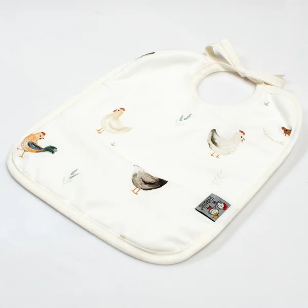 Tie-up cotton bib, Gallina hen