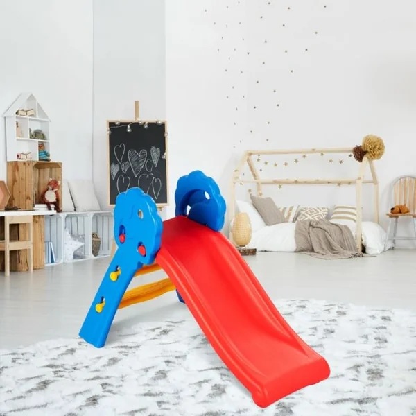 Toboggan Aire de Jeux Pliable 108 x 60 x 71 CM en Plastique Charge Max. 50kg pour Garçons et Filles 3-8 Ans